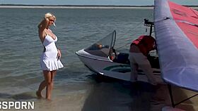 watch this blonde get her ass fucked doggystyle and cum in mouth