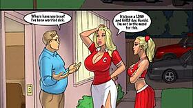 Two hot blondes star in this cartoon comix adventure