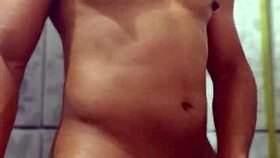 Gay Amateur Masturbates in Bathroom Solo Session