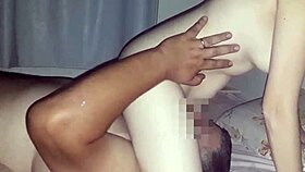 Latina wife makes husband lick her wet pussy