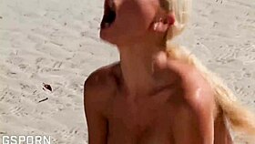 watch this blonde get her ass fucked doggystyle and cum in mouth