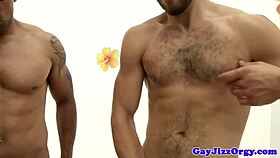 gay hunk sucks and gets assfucked in orgy