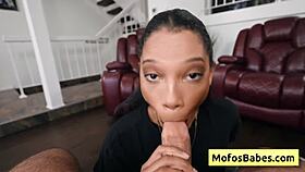 Eden West Sucks Monster White Cock Deep In Her Black Cunt