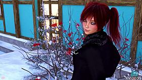 double homework with hot redheads