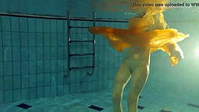 Nastya Strips and Shows Body in Pool