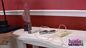 Her big tits jiggle as she uses the vibrator.