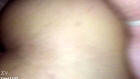 Cheating latina babe bent over, getting ass fucked hard by big white cock