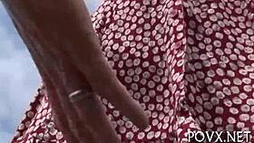 this naked teen slut was getting drilled hard in pov, moaning as she sucked his cock and reached orgasm.