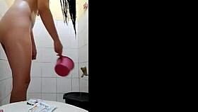 cute asian teen bathes and relaxes