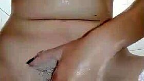 cute asian teen bathes and relaxes