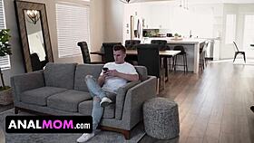 Naughty Big Titted MILF Caught Masturbating - AnalMom