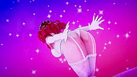 mmd horny girlfriend dances in 3d hentai for love, riding monster cock with squirting and creampie.