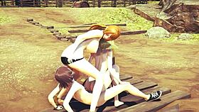 In Fairy Tail And One Piece Hentai, Lucy And Nami Engage In Lesbian Bisexual Threesome Sex.