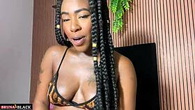 horny pregnant ebony babe guides your masturbation while teasing her juicy pussy