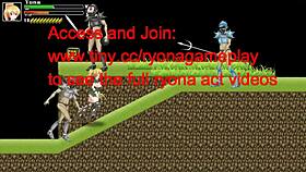 Blonde girl feels intense pleasure in hentai soldier orgy