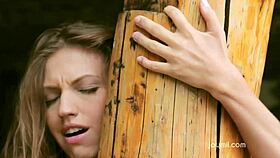 Outdoor pussy play with toys brings her intense orgasm