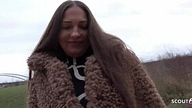 German scout discovers a freckled maid with big butt and boobs during anal casting session