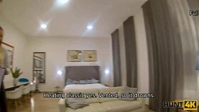 Nymph in sexy clothes bangs client before boyfriend