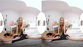 Blonde with big tits gives blowjob in pov taboo scene on special day