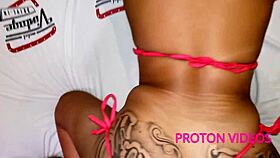 enjoying a wild blowjob and cowgirl ride with tattooed latina athena queen