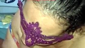 Latina Prostitute Milking Cock In Lingerie