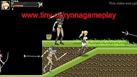 Blonde girl feels intense pleasure in hentai soldier orgy