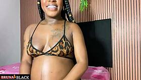 horny pregnant ebony babe guides your masturbation while teasing her juicy pussy