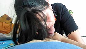 I love sucking his thick dick and getting a hot facial all over my face