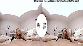 Blonde with big tits gives blowjob in pov taboo scene on special day