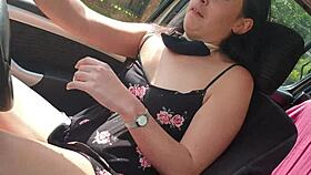 Masturbating While Driving: Public Pussy Flash in Car!