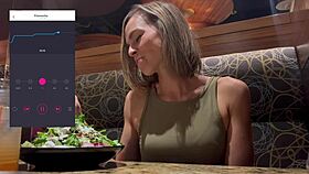 public cumming hits hard in restaurant with remote lush vibrator