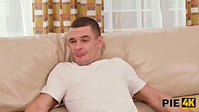 In this Pie4k video, a redhead girlfriend gets a creampie from her friend.