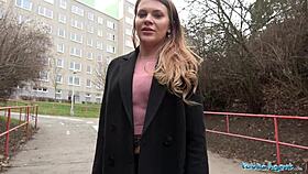 Intense Emotions Surge as Russian Amateur's Shaved Pussy Gets Fucked for Cash in Public POV