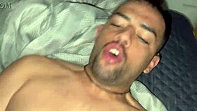 Chubby Guys Engage in Hot Gay Sex Scene on Bed with Bareback Fucking