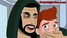 Gay sex in a forest with an animated twist