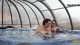 skinny pornstar strips for drilling by older man