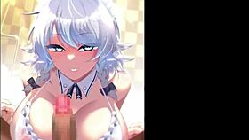lustful maid sakuya rides with big tits in cowgirl creampie anime 😈