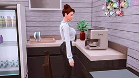 i'm the futanari boss seducing my secretary for deep throat with huge dick.