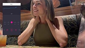 public cumming hits hard in restaurant with remote lush vibrator