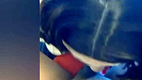 Shemale Celeste is sucking a big black cock.