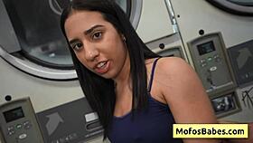 i watch petite brunette teen nikki mars suck cock in public laundromat with jason legend