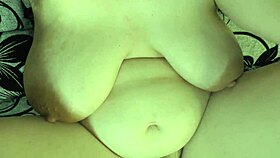 chubby milf reveals hairy pussy in tight close-up view
