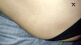 morena colegiala lies on bed, horny for assfucking. 'fill my ass with your verga' she begs