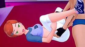 In the hentai, they undress Gwen on the bed to fuck her better.