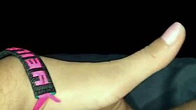 Masturbating pussy while watching porn movie