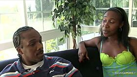 Ebony Babe in Sexy Lingerie Excites Guy with Blowjob and BBC Drilling!