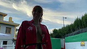 mujer tetona sucking my big cock in pool? friend watching us!