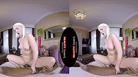 Blonde Feels Intense Pleasure in Black on Blonde VR Encounter