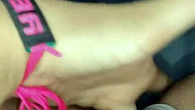 Masturbating pussy while watching porn movie