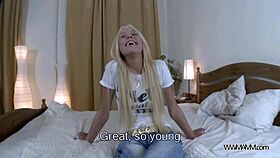 Young Blonde With Big Tits Gets Cock During Home Interview?